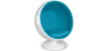 Buy Design Ball Armchair - Upholstered in Fabric - Batton Turquoise 16498 in the Europe