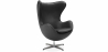 Buy Armchair with armrests - Leather upholstery - Egg-shaped design - Brave Black 13414 - in the EU