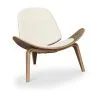 Buy Scandinavian design Boho Bali CW07 Lounge Chair - Faux Leather Ivory 16774