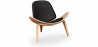 Buy Scandinavian design Boho Bali CW07 Lounge Chair - Faux Leather Black 16774 - prices