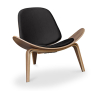 Buy Designer armchair - Scandinavian armchair - Faux leather upholstery - Lucy Black 16774 - prices