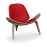 Buy Designer armchair - Scandinavian armchair - Faux leather upholstery - Lucy Red 16774 in the Europe
