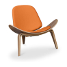 Buy Designer armchair - Scandinavian armchair - Faux leather upholstery - Lucy Orange 16774 with a guarantee