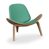 Buy Designer armchair - Scandinavian armchair - Faux leather upholstery - Lucy Turquoise 16774 - prices
