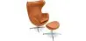 Design armchair with footrest - Leather upholstered - Brave image 9