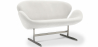Buy Curved 2 Seater Sofa - Fabric Upholstered - Svin White 13911 - prices