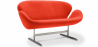 Buy Curved 2 Seater Sofa - Fabric Upholstered - Svin Red 13911 Home delivery