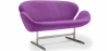 Buy Curved 2 Seater Sofa - Fabric Upholstered - Svin Mauve 13911 - in the EU