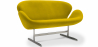Buy Curved 2 Seater Sofa - Fabric Upholstered - Svin Yellow 13911 at Privatefloor