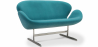 Buy Curved 2 Seater Sofa - Fabric Upholstered - Svin Turquoise 13911 in the Europe