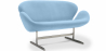 Buy Curved 2 Seater Sofa - Fabric Upholstered - Svin Light blue 13911 - prices