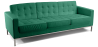 Buy Design Sofa (3 seats) - Faux Leather Turquoise 13246 at Privatefloor