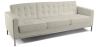 Buy Design Sofa (3 seats) - Faux Leather Ivory 13246 - prices