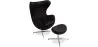 Egg Design Armchair with Footrest - Upholstered in Faux Leather - Brave image 9