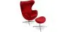 Egg Design Armchair with Footrest - Upholstered in Faux Leather - Brave image 9