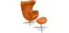 Egg Design Armchair with Footrest - Upholstered in Faux Leather - Brave image 9