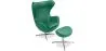 Egg Design Armchair with Footrest - Upholstered in Faux Leather - Brave image 9