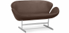 Buy Scandinavian design Svin  Sofa (2 seats) - Faux Leather Brown 13912 at Privatefloor