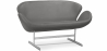 Buy Scandinavian design Svin  Sofa (2 seats) - Faux Leather Dark grey 13912 at Privatefloor