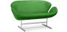 Buy Curved Sofa - Polyurethane Leather Upholstered - 2 Seater - Svin Dark green 13912 Home delivery