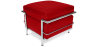 Buy  Square Footrest - Upholstered in Faux Leather - Kart Red 13418 Home delivery