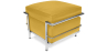 Buy  Square Footrest - Upholstered in Faux Leather - Kart Pastel yellow 13418 - in the EU