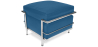 Buy  Square Footrest - Upholstered in Faux Leather - Kart Dark blue 13418 at Privatefloor