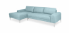 Buy Chaise longue with 5 seats - Upholstered in fabric - Yemy Light blue 26731 Home delivery
