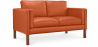 Buy Leather Upholstered Sofa - 2 Seater - Mordecai Orange 13922 - in the EU