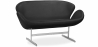 Buy Curved Sofa - Leather Upholstered - 2 Seater - Svin Black 13913 - in the EU