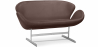 Buy Curved Sofa - Leather Upholstered - 2 Seater - Svin Chocolate 13913 Home delivery