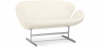 Buy Curved Sofa - Leather Upholstered - 2 Seater - Svin Ivory 13913 with a guarantee
