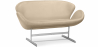 Buy Curved Sofa - Leather Upholstered - 2 Seater - Svin Taupe 13913 - in the EU