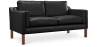 Buy Scandinavian design Design Sofa Chaggai (2 seats)  - Faux Leather Black 13915 - in the EU