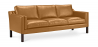Buy Design Sofa Menache (3 seats) - Premium Leather Light brown 13928 at Privatefloor