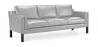 Buy Design Sofa Menache (3 seats) - Premium Leather Grey 13928 Home delivery
