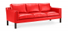 Buy Design Sofa Menache (3 seats) - Premium Leather Red 13928 with a guarantee