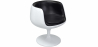Buy Lounge Chair - White Designer Chair - Upholstered in Leather - Geneva Black 13159 - in the EU