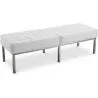 Buy Bench Upholstered in Leather - 3 Seats - Kannes White 13217