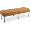Buy Bench Upholstered in Leather - 3 Seats - Kannes Light brown 13217