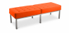 Buy Knoll Bench (3 seats)  - Premium Leather Orange 13217 - in the EU