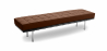 Buy Bench Upholstered in Leather - 3 Seats - Town  Chocolate 13223 Home delivery