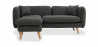 Buy Linen Upholstered Chaise Lounge - Scandinavian Style - Vriga Dark grey 58759 - in the EU