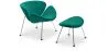 Designer Armchair with Footrest - Upholstered - Chunk image 9