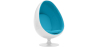 Buy Egg Design Armchair - Upholstered in Fabric - Eny Turquoise 13192 - in the EU