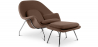 Buy Designer Armchair with Footrest - Upholstered in Fabric - Womb Brown 16503 at Privatefloor
