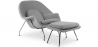 Buy Designer Armchair with Footrest - Upholstered in Fabric - Womb Light grey 16503 in the Europe