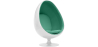 Buy Egg-shaped designer armchair - Faux leather upholstery - Eny Turquoise 13193 - in the EU