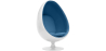 Buy Egg-shaped designer armchair - Faux leather upholstery - Eny Dark blue 13193 at Privatefloor