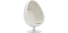 Buy Egg-shaped designer armchair - Faux leather upholstery - Eny Ivory 13193 at Privatefloor